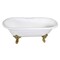 Aqua Eden Clawfoot Bathtubs, 72 L, 31.88 W, White/Polished Brass, Cast Iron VCT7DE7232NL2 - alternate 1